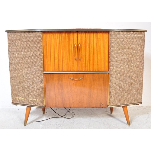 1200a - 1950's mid century Sobell Stereo stereogram - sideboard  radiogram. Raised on tapering legs with gri... 