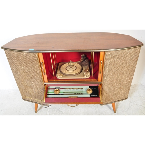 1200a - 1950's mid century Sobell Stereo stereogram - sideboard  radiogram. Raised on tapering legs with gri... 