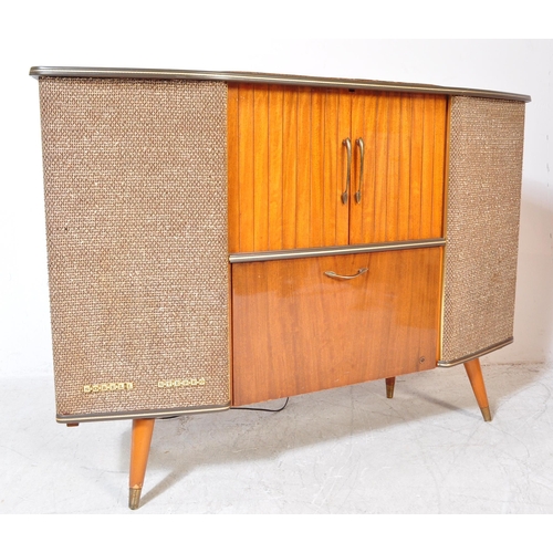 1200a - 1950's mid century Sobell Stereo stereogram - sideboard  radiogram. Raised on tapering legs with gri... 