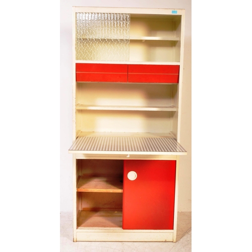 1207A - A vintage retro mid 20th Century Remploy kitchen cabinet / larder unit. The cabinet having sliding g... 