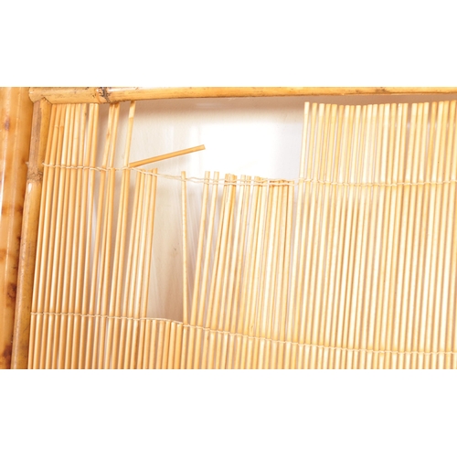 1244 - A vintage retro mid 20th century circa. 1970's bamboo folding dressing screen room divider. The scre... 