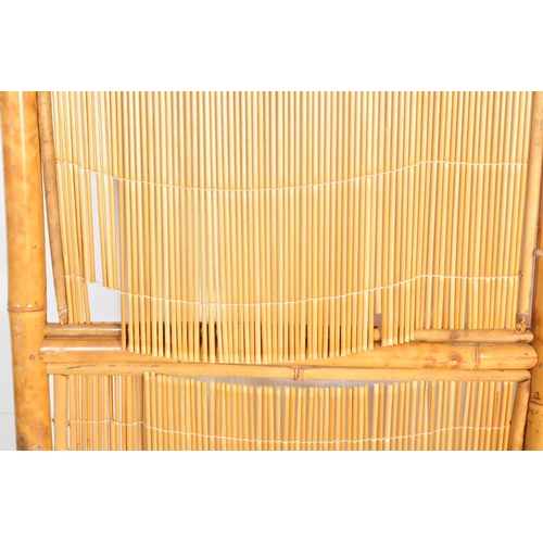 1244 - A vintage retro mid 20th century circa. 1970's bamboo folding dressing screen room divider. The scre... 