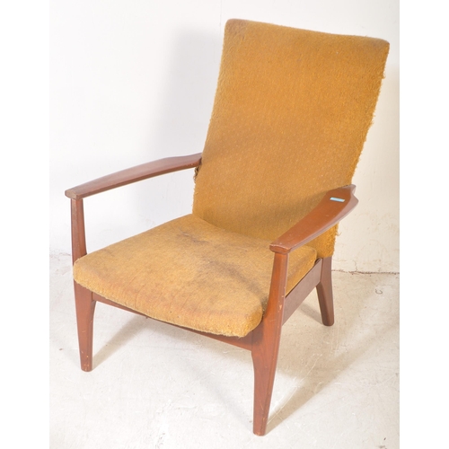 1277 - A pair of retro vintage mid 20th century teak framed Parker Knoll upholstered armchairs. The armchai... 