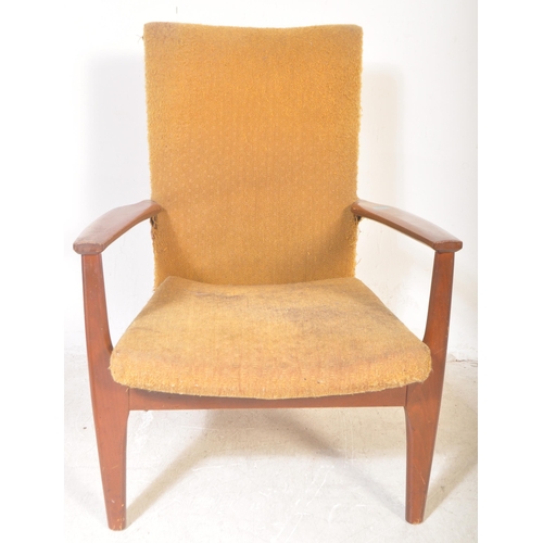 1277 - A pair of retro vintage mid 20th century teak framed Parker Knoll upholstered armchairs. The armchai... 