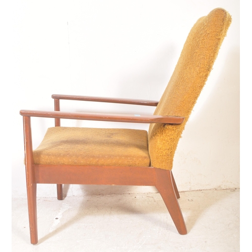 1277 - A pair of retro vintage mid 20th century teak framed Parker Knoll upholstered armchairs. The armchai... 