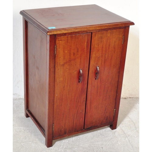 1285 - A vintage retro 20th century circa. 1940's mahogany music cabinet having chamfered top with hinged l... 