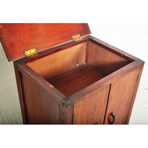 1285 - A vintage retro 20th century circa. 1940's mahogany music cabinet having chamfered top with hinged l... 