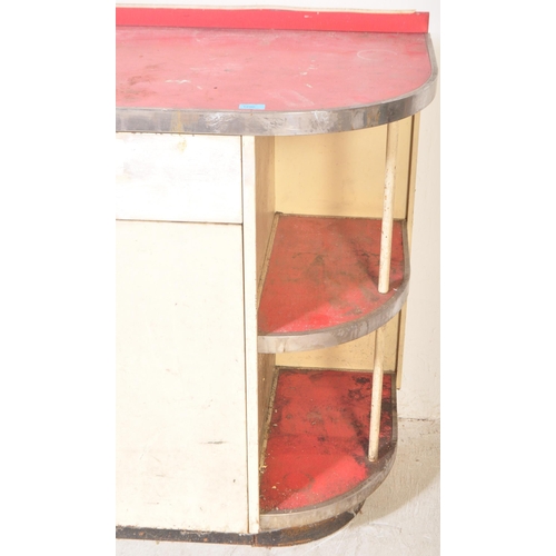 1290 - A 1950's metal and enamel painted two tone kitchen dresser sideboard in the manner of English Rose. ... 