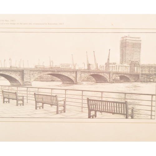 1296 - Ronald Jones - London Bridge - 1968 A signed limited edition print to depict a sketch of London Brid... 