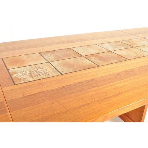 1300 - Gangso Mobler - A vintage retro mid 20th century circa. 1960's teak tile top dining table. The table... 