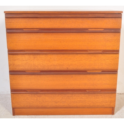 1305 - Avalon Furniture - A retro mid 20th century circa. 1960's teak and afromosia chest of drawers having... 