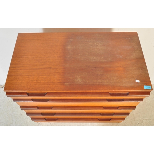 1305 - Avalon Furniture - A retro mid 20th century circa. 1960's teak and afromosia chest of drawers having... 