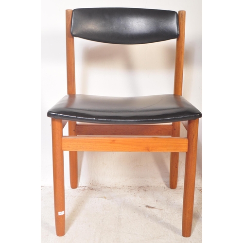 1307 - A set of four vintage retro mid 20th century circa. 1960's Danish influenced dining chairs having bl... 