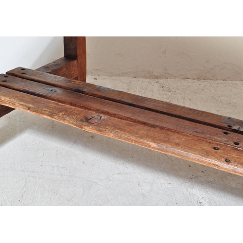 1324a - A large 20th century oak industrial style refectory dining table. The table having oak work top with... 