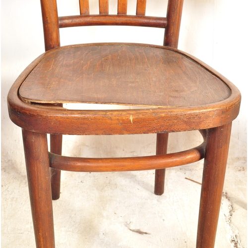 1331 - A collection of vintage 20th century bent wood dining chairs to include three standard chairs and a ... 