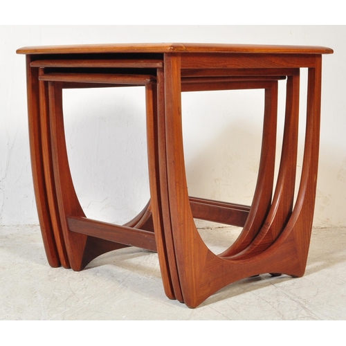 1337a - G Plan - Fresco - A retro vintage mid 20th Century teak nest of tables. Of rectangular form with ven... 