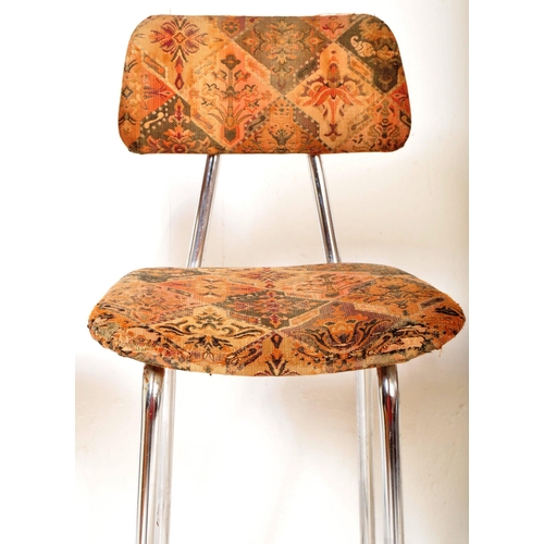 1338 - A set of four vintage retro mid 20th century circa. 1970's bar stools having back rest and seat upho... 