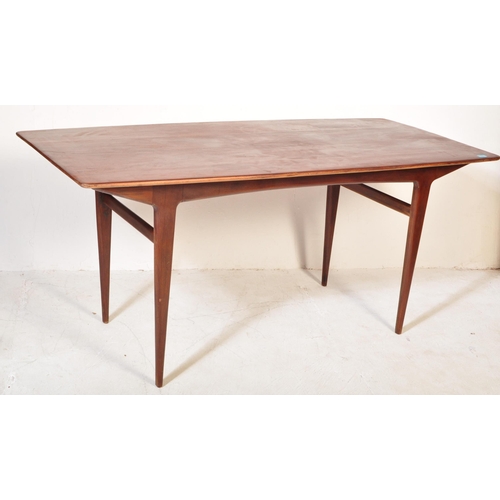 1350 - Youngers Furniture - A retro vintage 20th century teak wood refectory dining table of rectangular fo... 