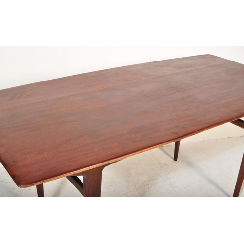 1350 - Youngers Furniture - A retro vintage 20th century teak wood refectory dining table of rectangular fo... 