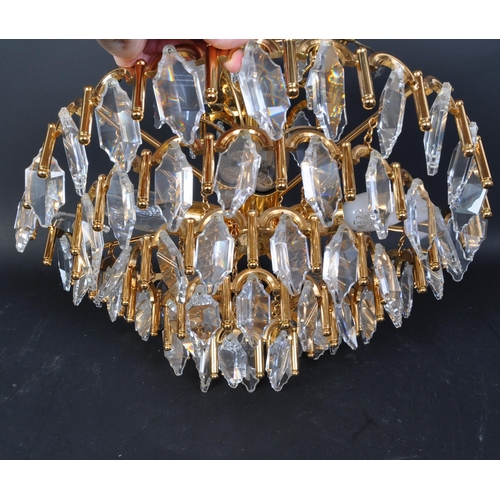 1355a - A vintage 20th century chandelier type ceiling light shade. The shade having gilt metal frame with c... 