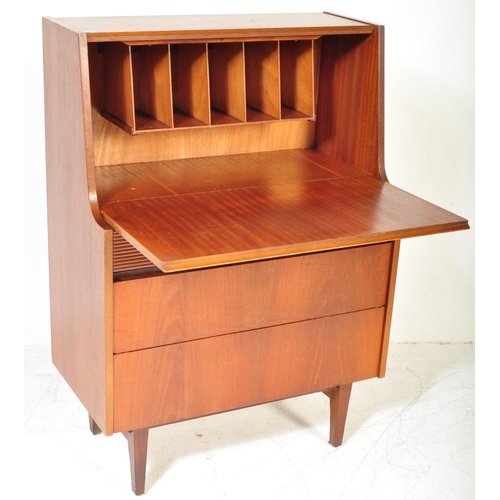 1355 - Elliotts of Newbury - A retro vintage mid 20th century circa 1950s teak writing bureau having a full... 