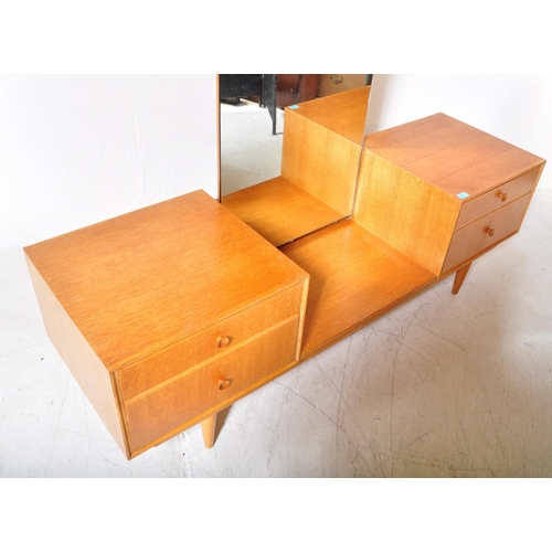 1360 - A retro vintage mid 20th century teak wood Meredew Furniture dressing table with central vertical mi... 