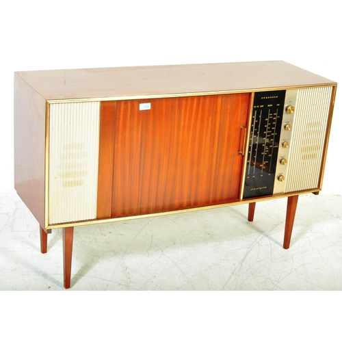 1374 - A retro vintage mid 20th century walnut veneer Ferguson stereogram sideboard. The stereogram having ... 