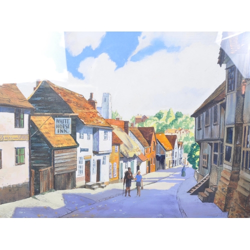 1375a - Daphne Padden (1927 - 2009) - a 20th Century watercolour painting depicting a rural village street s... 