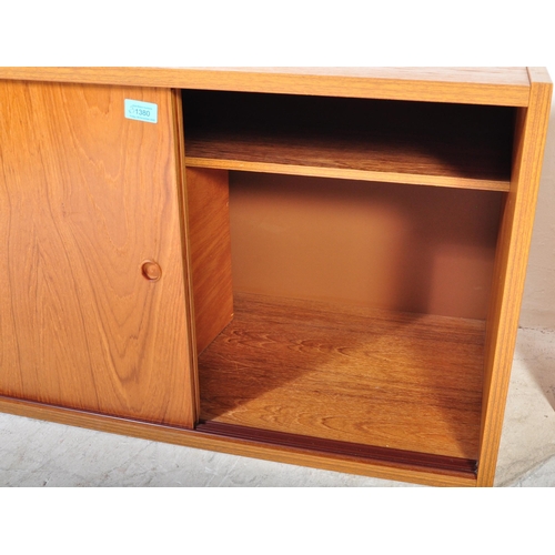 1380 - Mid-century teak wood modular wall system in the manner of PS. Comprising, display cabinet, bookcase... 