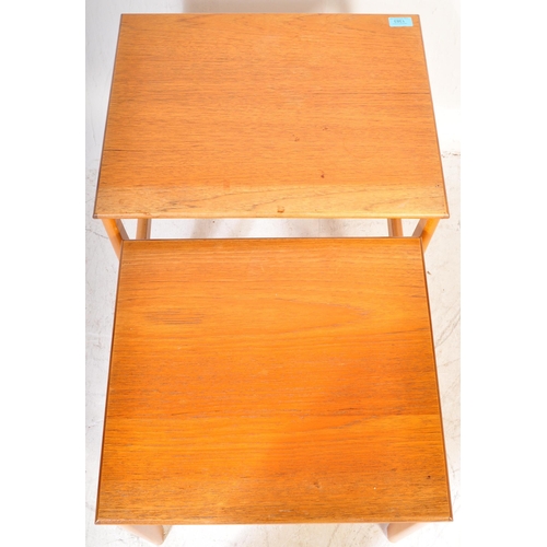 1383 - A vintage retro mid 20th century teak nest of tables having a series of two table of graduating size... 