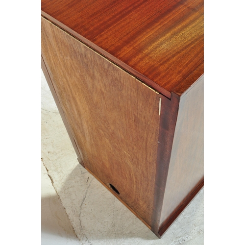 1387a - A vintage 20th Century walnut music cabinet. Of square form with opening top to accommodate record p... 