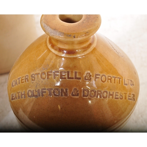 1392 - Of local Bristol interest - A collection of five vintage early 20th Century two tone flagon barrels ... 