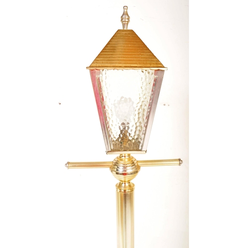 1399 - A vintage 20th Century light / lamp in the form of a lamp post. The light having a glazed lantern st... 