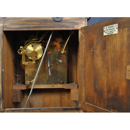 1404 - An early 20th  Century Oak Cased Mantel - bracket Clock. The clock with Westminster Chime movement b... 