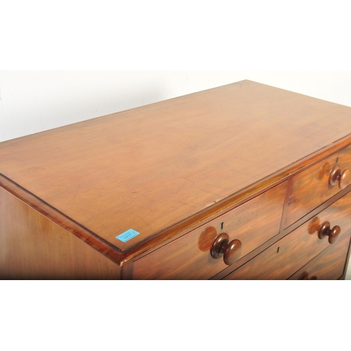 1417 - 19th century Victorian mahogany 2 over 3 chest of drawers. The chest being raised on bracket feet wi... 