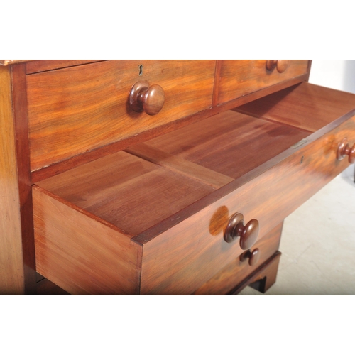 1417 - 19th century Victorian mahogany 2 over 3 chest of drawers. The chest being raised on bracket feet wi... 