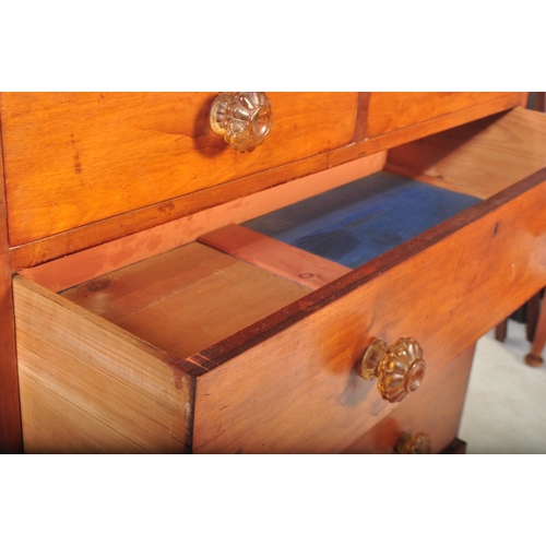 1420 - A Victorian 19th century mahogany chest of drawers being raised on shaped feet having short and deep... 