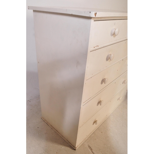 1432 - Victorian 19th century mahogany painted chest of drawers. Raised on plinth base with 2 short drawers... 