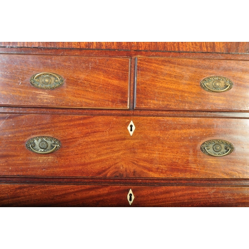 1433 - 19th century George III mahogany tallboy chest on chest of drawers. Raised on bracket feet with an u... 