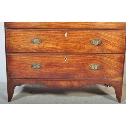 1433 - 19th century George III mahogany tallboy chest on chest of drawers. Raised on bracket feet with an u... 