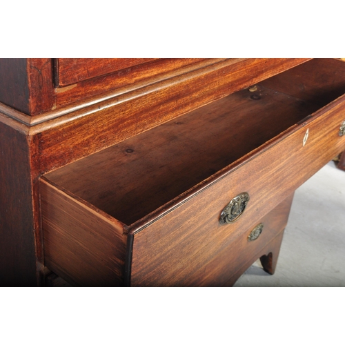 1433 - 19th century George III mahogany tallboy chest on chest of drawers. Raised on bracket feet with an u... 