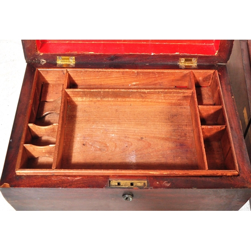 1443 - A large 19th century Victorian mahogany and brass bound writing slope desk box with fitted interior.... 