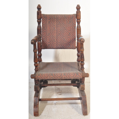 1459 - 19th Victorian mahogany Mahogany children's American Boston rocking chair / armchair. Raised on spru... 