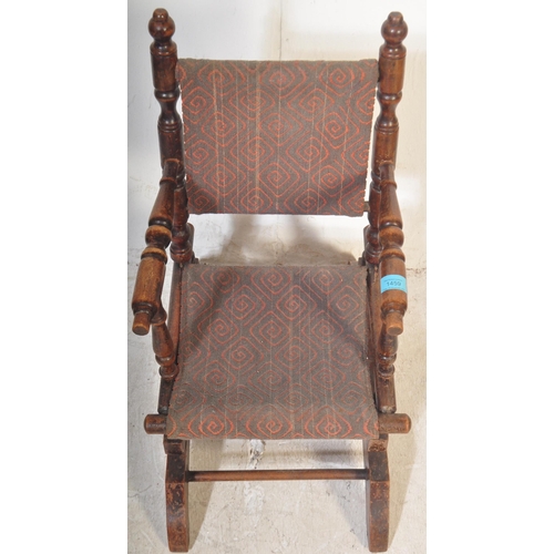 1459 - 19th Victorian mahogany Mahogany children's American Boston rocking chair / armchair. Raised on spru... 