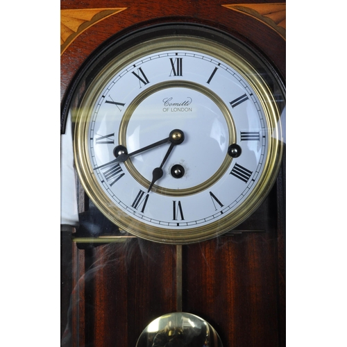 1478 - A late 20th century mahogany and glass cased Comitti of London Westminster chime wall mounted clock.... 