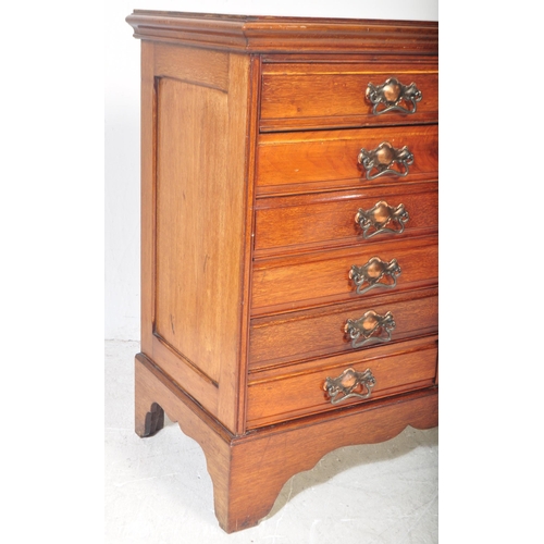 1483 - An early 20th century Edwardian mahogany music / filing cabinet having flared chamfered top over a s... 