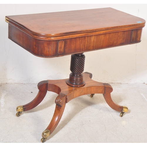 1485 - A Victorian 19th century mahogany tea / games card / table. The table having a fold over top with fi... 