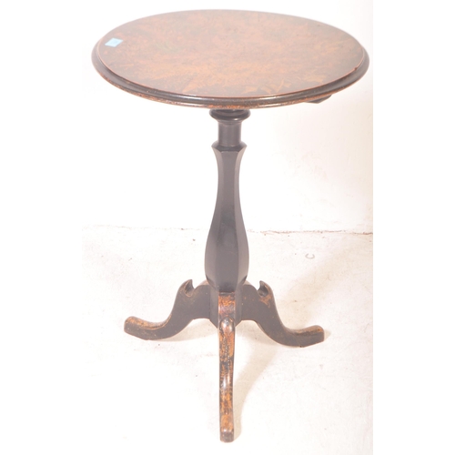 1501 - A 19th century tilt top side table having table top with stained frottage effect of ferns and leaves... 