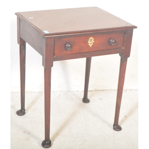 1502 - An 18th century mahogany Queen Anne style square writing table desk.. The table having a single draw... 