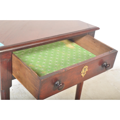 1502 - An 18th century mahogany Queen Anne style square writing table desk.. The table having a single draw... 